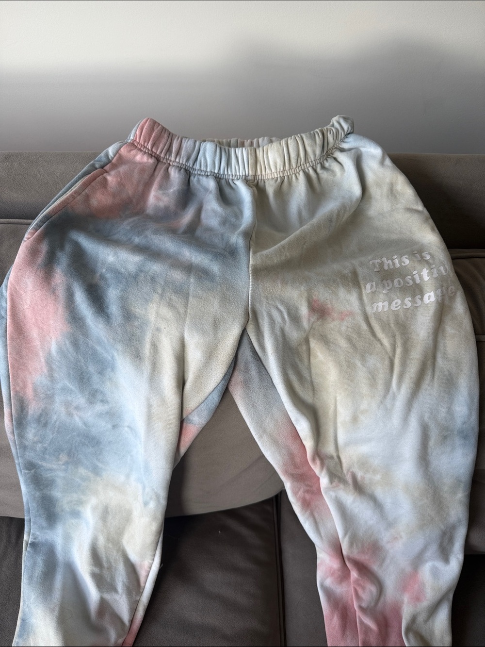 Tie-Dye Pastel Sweatpants - Pink, Blue, Cream